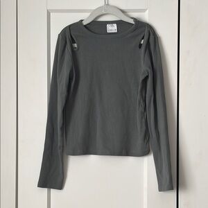 Zara Girls Gray Long Sleeve Women's Top